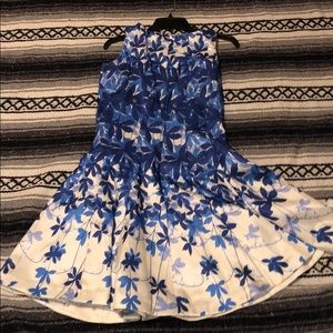 blue flower print dress